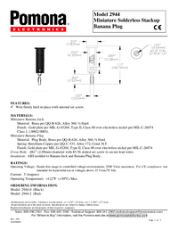 Thumbnail of document Data Sheet - 2944 Miniature Banana Plug, Solderless